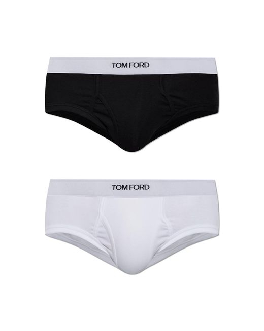 Tom Ford Black Two-Pack Of Cotton Briefs With Logo for men