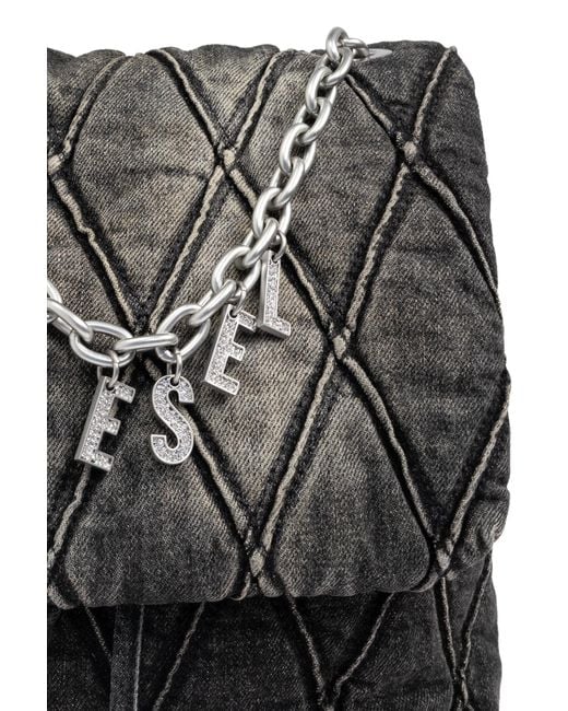 DIESEL バックパック Charm-D Backpack S DIESEL◇リュック/デニム/GRY/CHARM-D BACKPACK S : セカンド