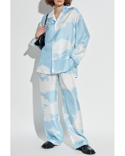 Moschino Blue Silk Shirt
