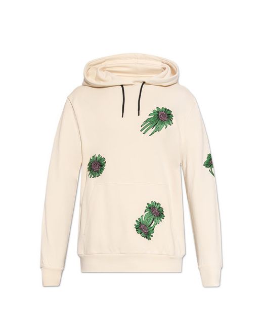 Paul Smith Natural Hoodie With Floral Motif