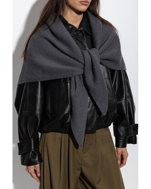 Max Mara Black Wool Scarf