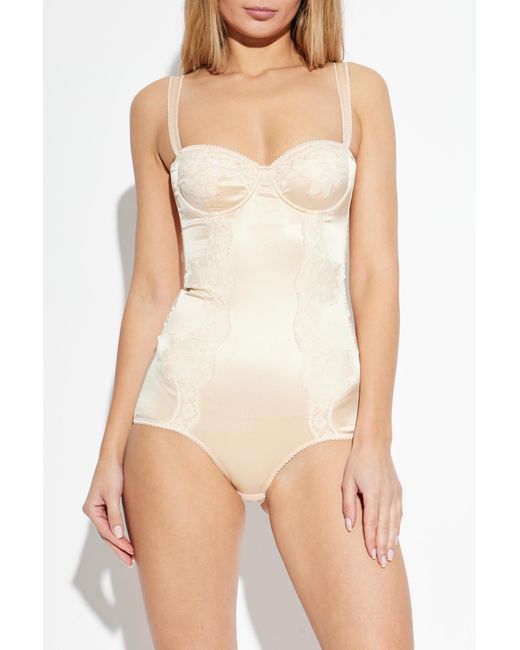 Dolce & Gabbana White Silk Bodysuit