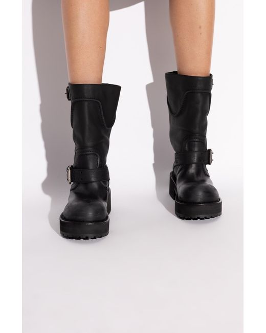 Balenciaga Black Leather Ankle Boots 'Venom'