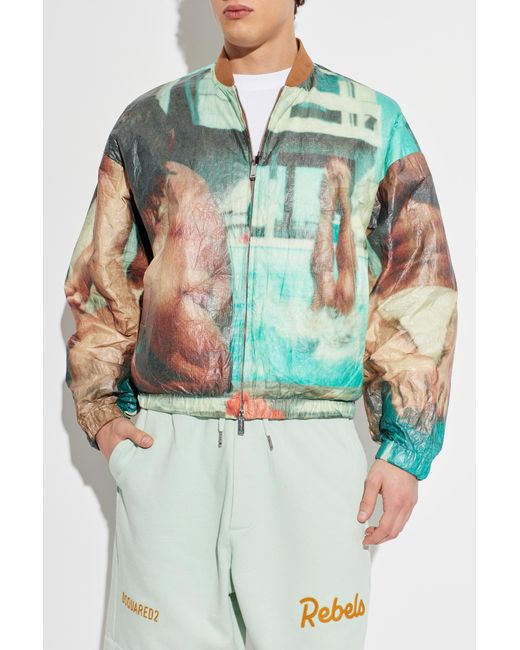 DSquared² Green Bomber Jacket for men