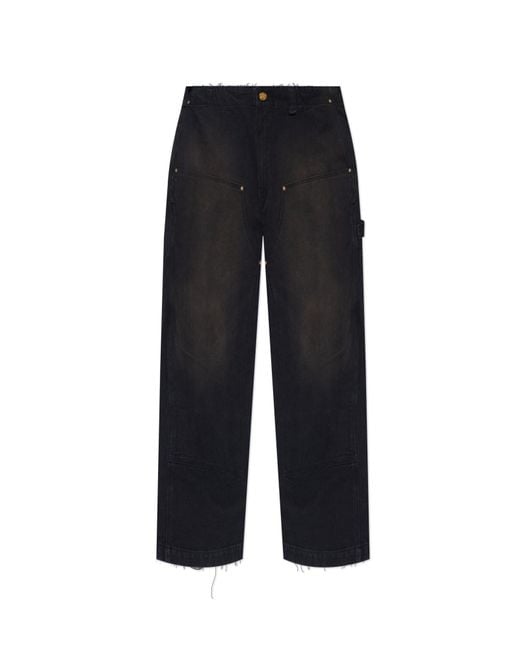 Willy Chavarria Black Wide-Leg Jeans for men