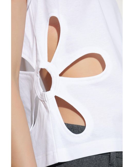Comme des Garçons White Top With Decorative Cut-Outs