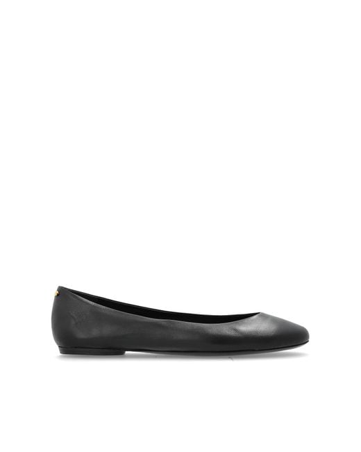 Lanvin Black Leather Ballet Flats
