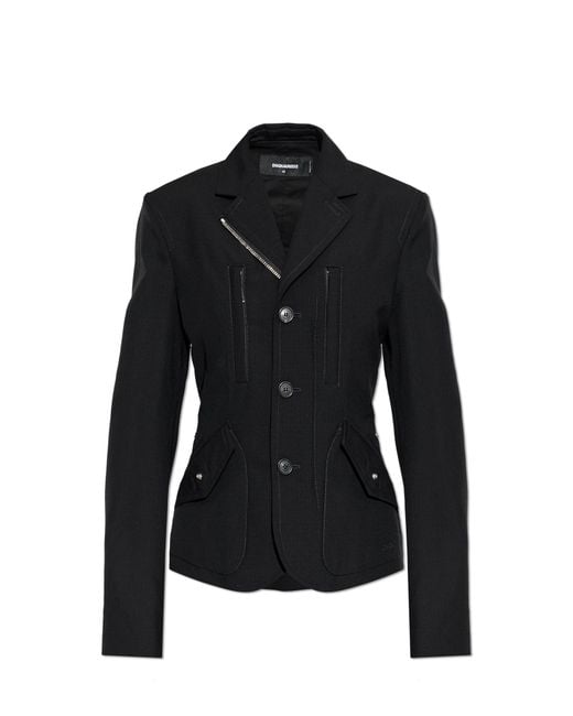 DSquared² Black Blazer With Multiple Pockets
