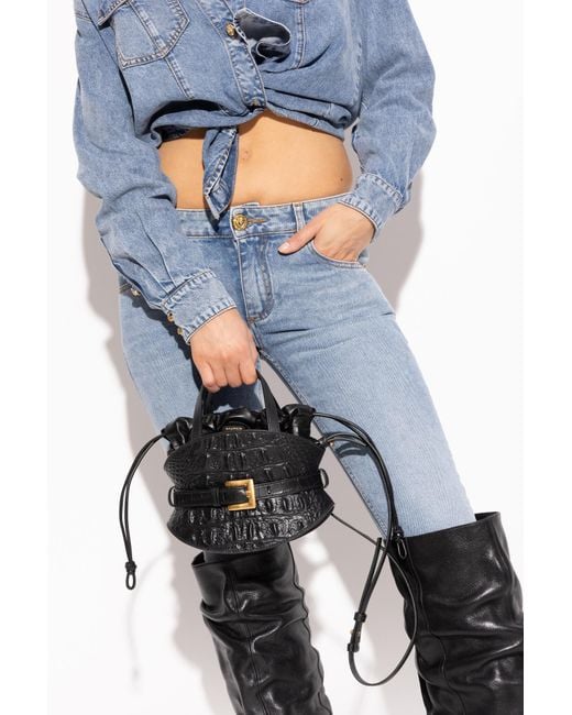 Balmain Black "Shuffle Mini" Handheld Bag