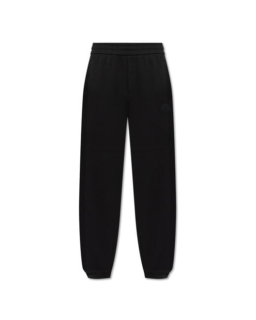Moncler Black Trousers With Logo for men