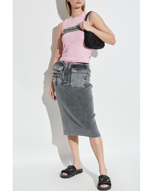DIESEL Gray Skirt M-Meryn