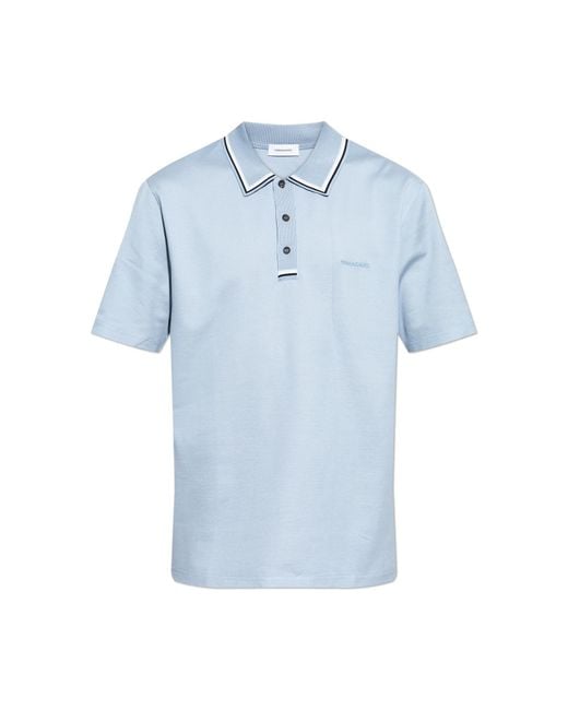 Ferragamo Blue Polo With Logo for men