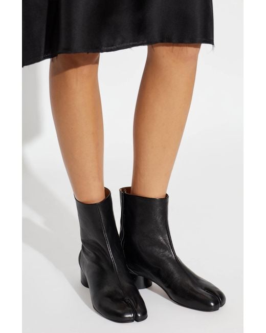 Maison Margiela Black Heeled Ankle Boots With 'Tabi' Cut-Out
