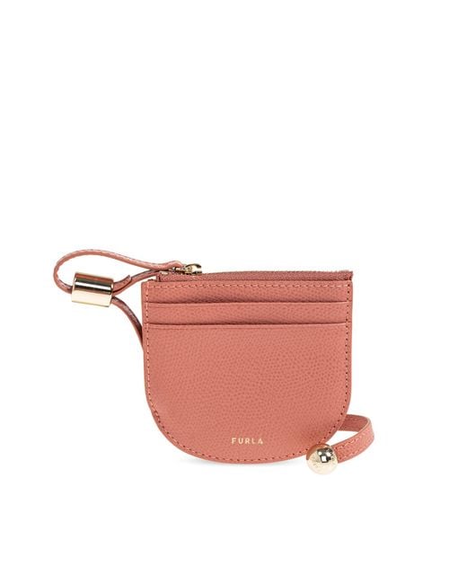Furla Pink Card Case 'Laura' On A Strap