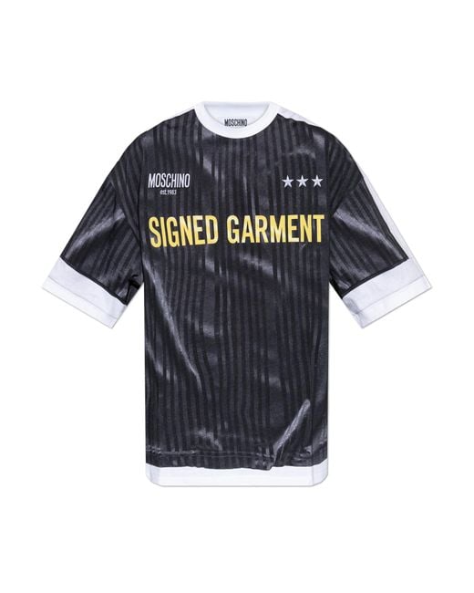 Moschino Blue T-Shirt With Print for men