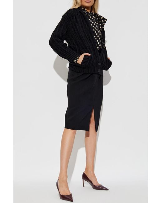 Dolce & Gabbana Black Wool Cardigan With Pockets