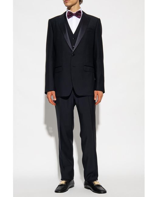 Dolce & Gabbana Black Three-Piece Suit for men