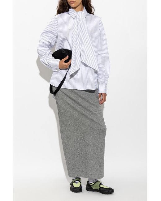 Sacai White Shirt With Decorative Tie