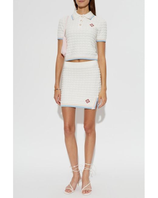 Casablanca White Cotton Polo 'Frotte'