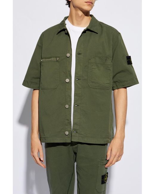 Stone Island Green Short-sleeved Shirt, for men