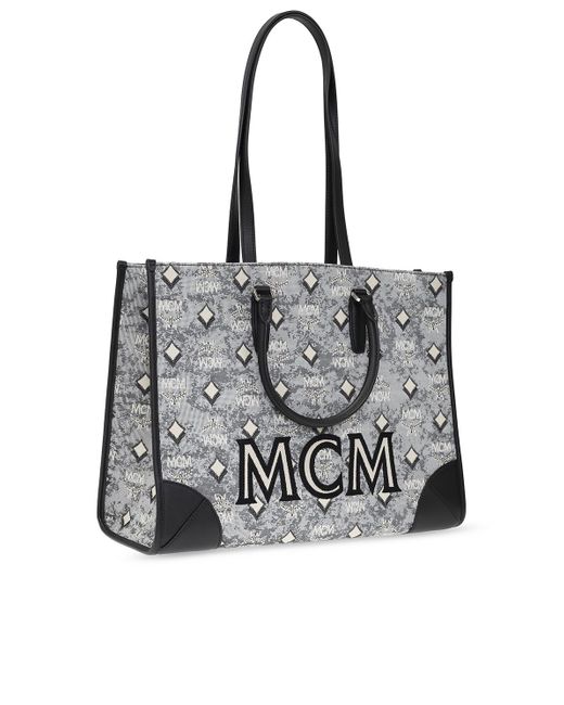 mcm gray tote