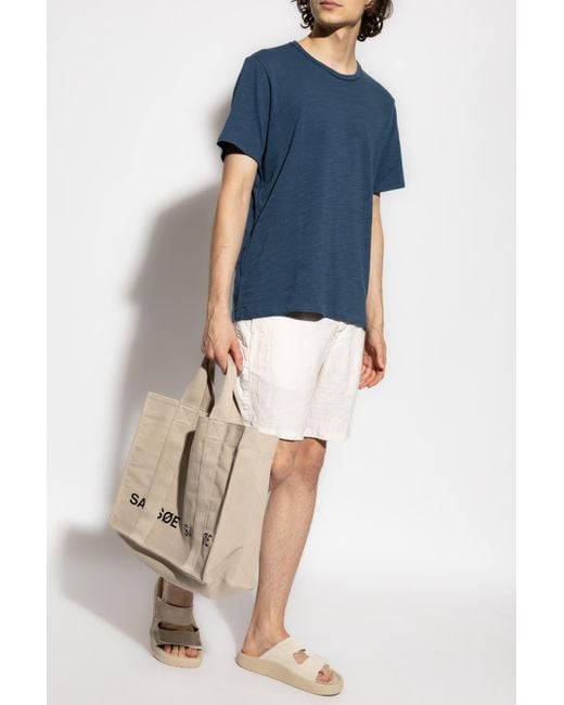 Rag & Bone Blue Linen Shorts for men