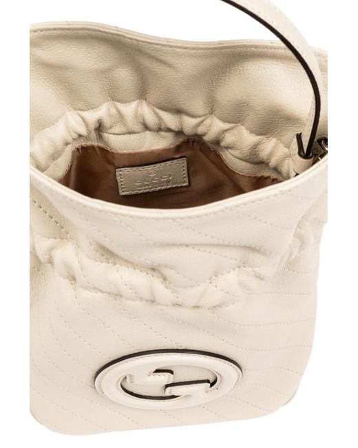 Gucci Natural 'blondie Mini' Bucket-style Shoulder Bag,