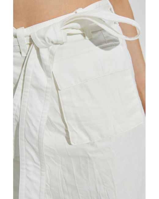Ferragamo White Skirt With Belt