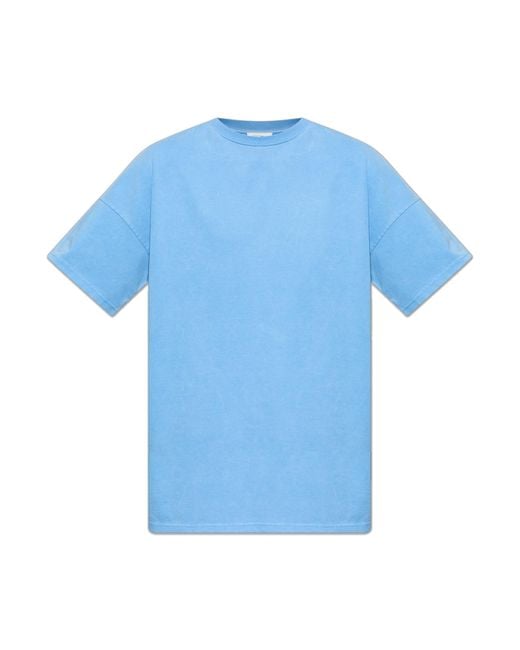 American Vintage Blue T-Shirt With A Round Neckline for men