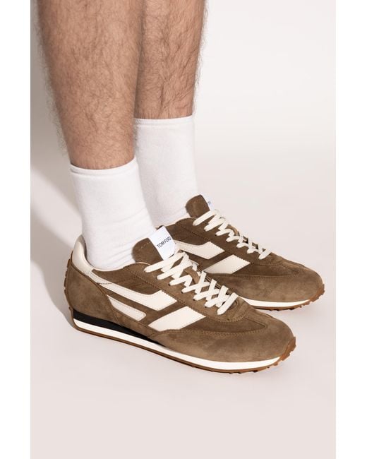Tom Ford Brown Suede Sports Shoes for men