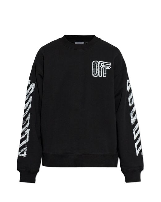 Off-White c/o Virgil Abloh Black Sweatshirt With Printed Logo for men