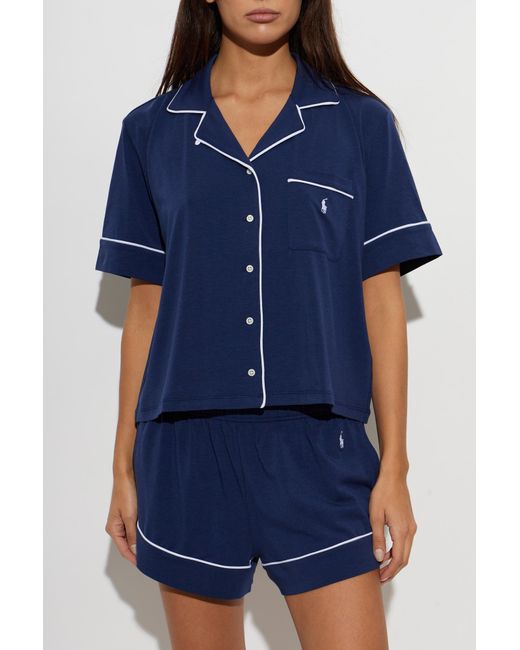 Polo Ralph Lauren Blue Two-Piece Pyjamas With Logo