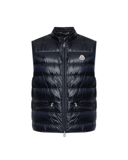 Moncler Blue Quilted Vest "Gui" for men