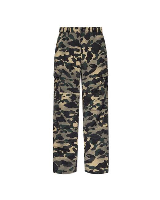 A Bathing Ape Green Camouflage Pattern Trousers for men