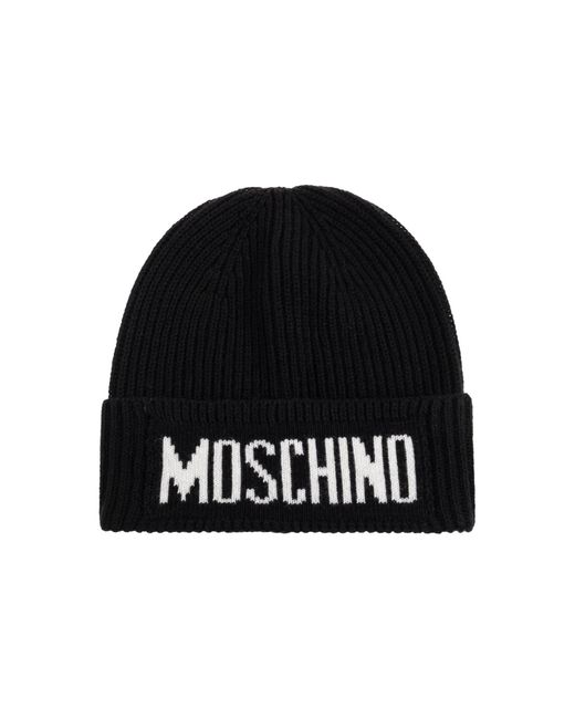 Moschino Black Cap With Logo