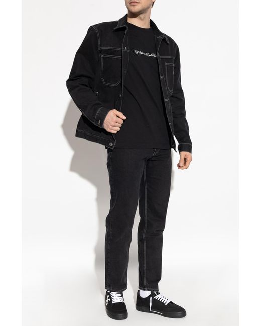 Off-White c/o Virgil Abloh Black Denim Jacket With Pockets for men