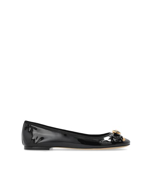 Versace Blue Leather Ballet Flats