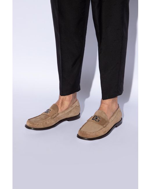 Dolce & Gabbana Brown Suede Loafers, for men