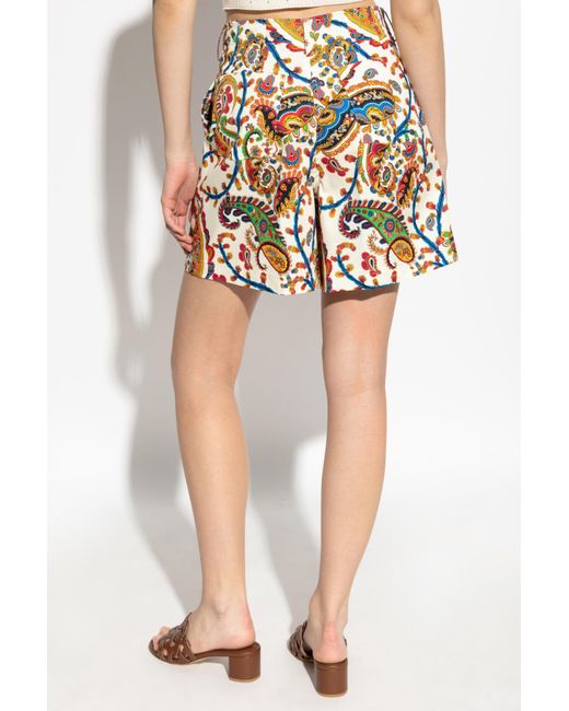 Etro White Patterned Shorts