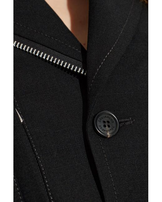 DSquared² Black Blazer With Multiple Pockets