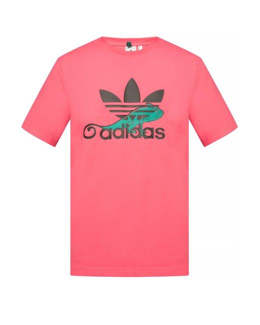 Adidas Originals Pink Chameleon Trefoil T Shirt for men