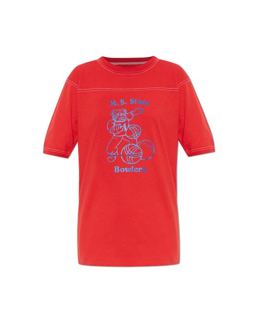 Maison Margiela Red T-Shirt With Print