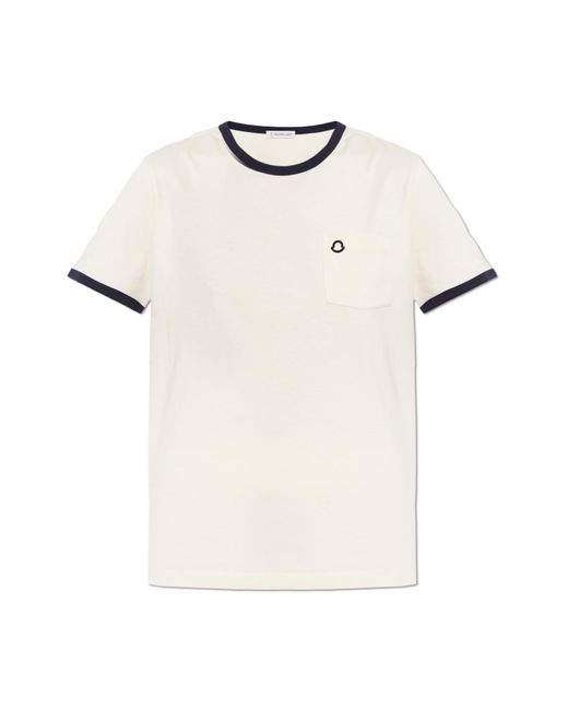 Moncler White T-Shirt With Logo