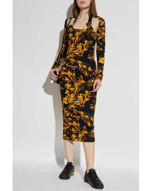Versace Jeans Couture White Dress With 'Barocco' Print