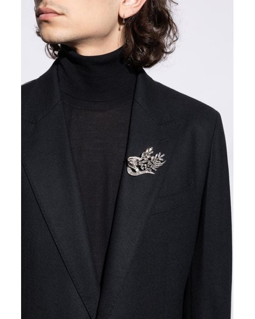 Dolce & Gabbana Blue Brooch With A Botanical Motif for men