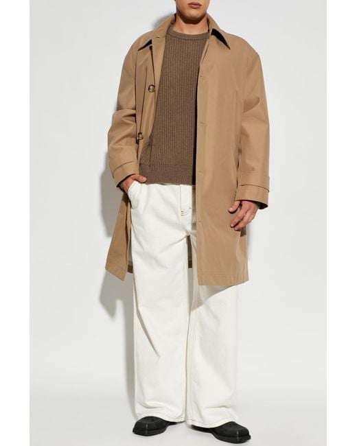 Jil Sander Natural Wool Sweater With V-Neck for men