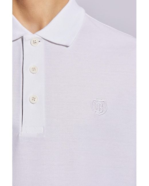Burberry Purple Polo Shirt With Logo, for men