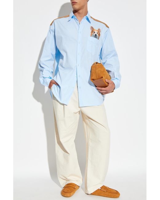 Moschino Blue Shirt With Print for men