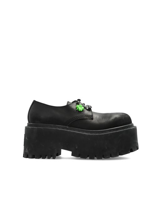 Balenciaga Black Platform Shoes 'Strike Derby'