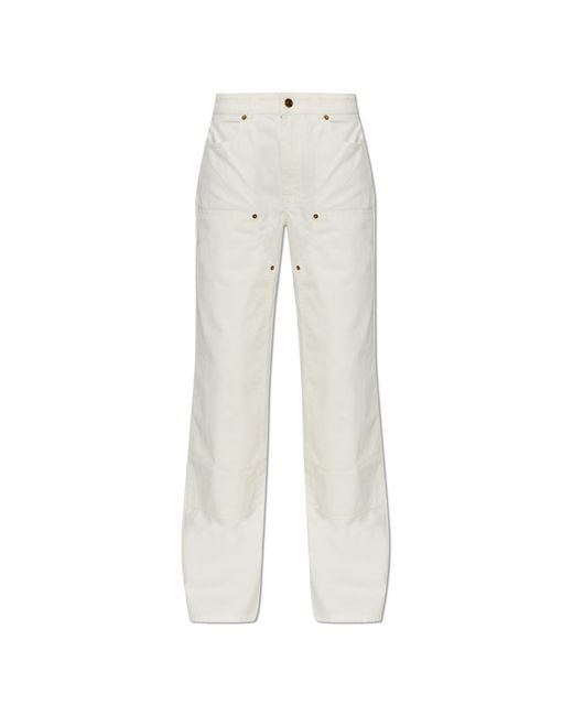 Balmain White Straight-Leg Jeans